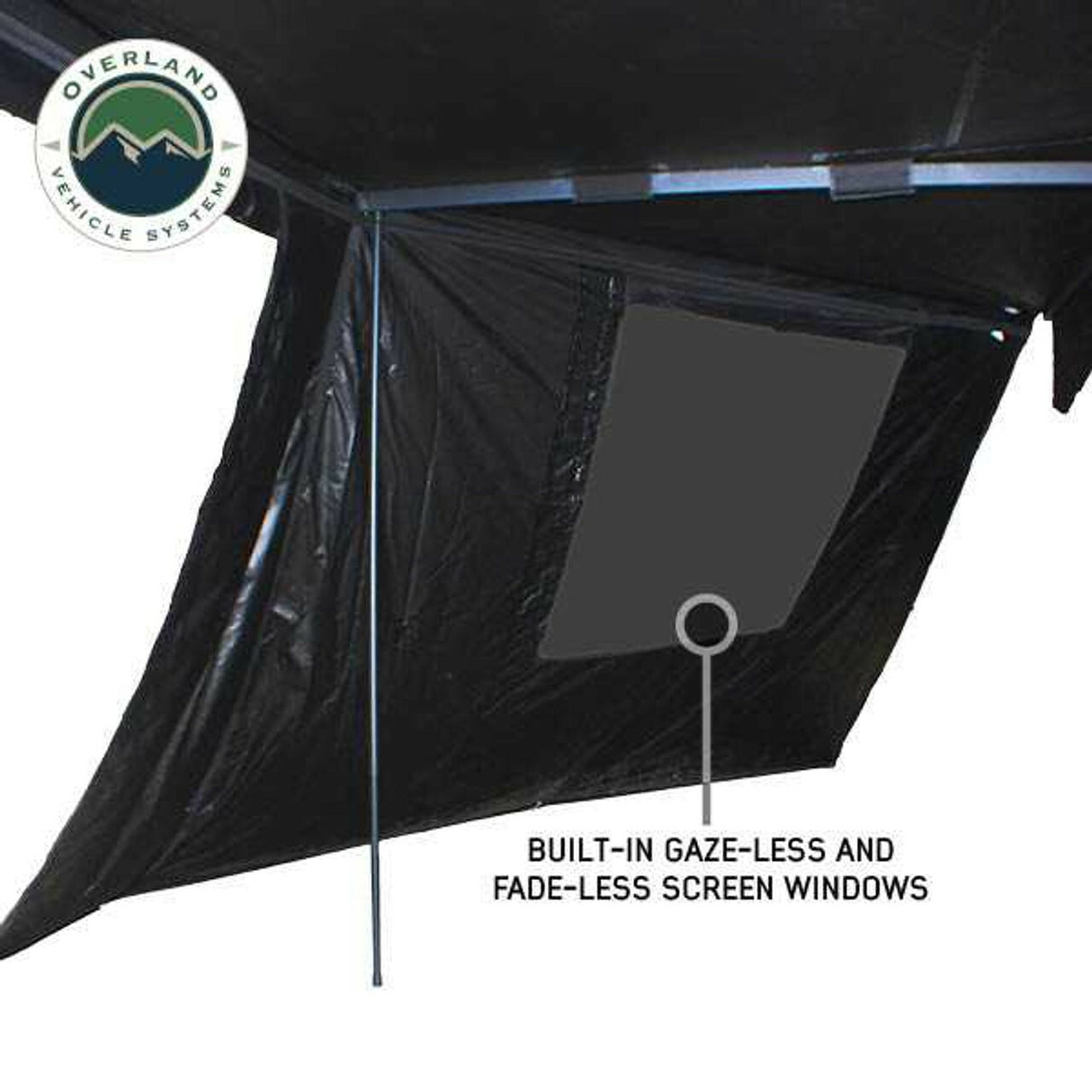 Overland Vehicle Systems - XD Nomadic 270 - Awning Wall 3 W/Black Out, Passenger Side, Black Body, Black Trim W/Storage Bag - 19690008