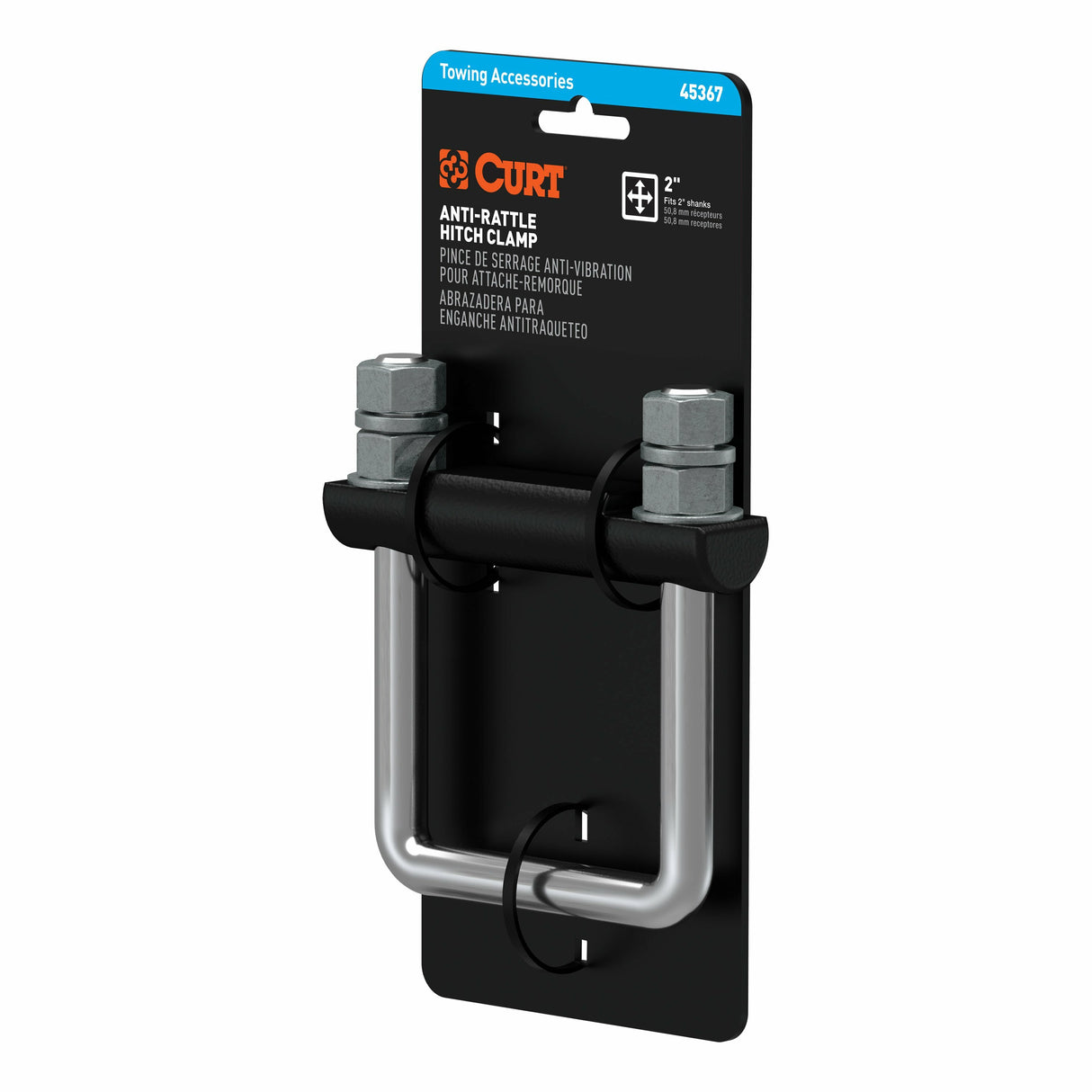 CURT 45367 Anti-Rattle Hitch Clamp for 2" Receiver