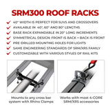 Go Rhino 5933042T SRM300 Dual Rail Kit for 40" Long x 40" Wide Rack - Rails only