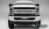 T-Rex Grilles - 1 Pc Laser Cut Pattern Aluminum Torch AL Grille Replacement - Black with black mesh and brushed aluminum and trim, Includes Universal Wiring Harness - 6315493