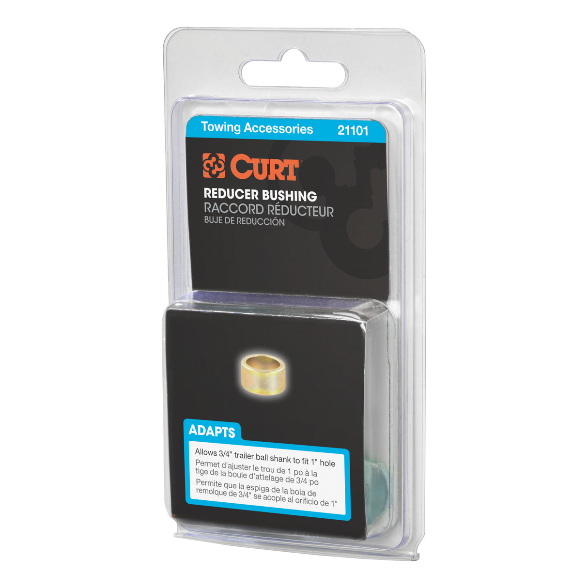 Curt - Trailer Ball Reducer Bushing (From 1" to 3/4" Stem, Packaged) - 21101