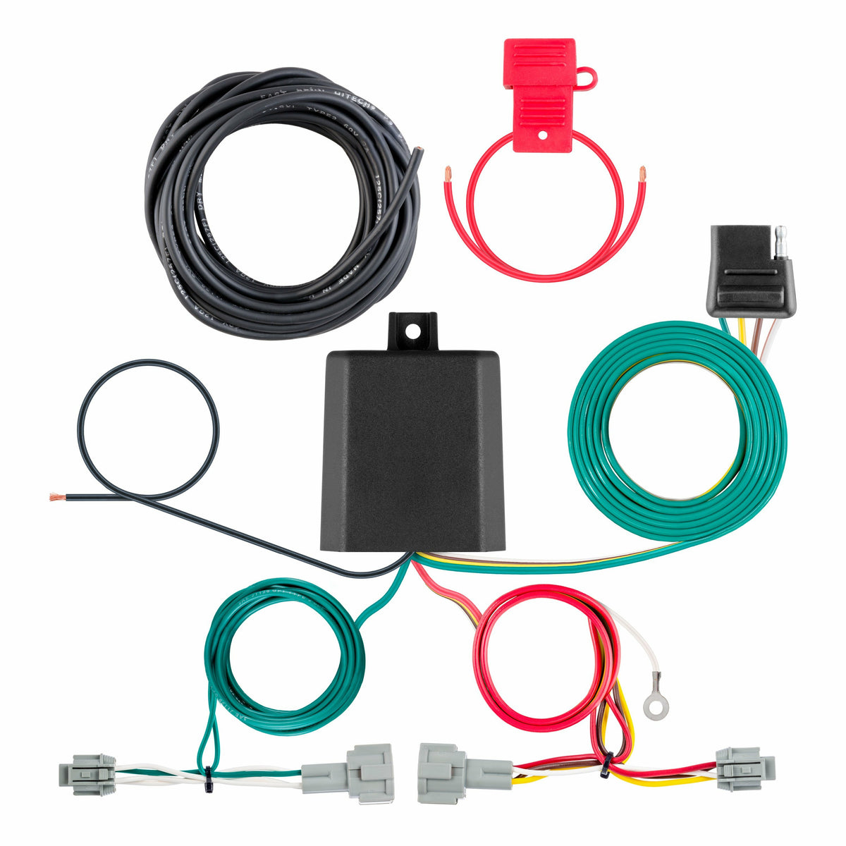 Curt - Custom Wiring Harness, 4-Way Flat Output, Select Nissan Kicks - 56552