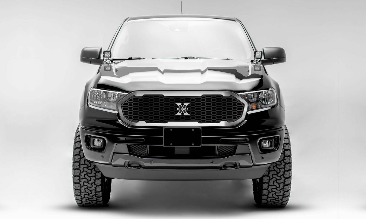 T-Rex Grilles - T-Rex Grilles 6315824 Laser X Grille,Black,Mild Steel,1 Pc,Replacement,Brushed trim and X-Metal logo - 6315824
