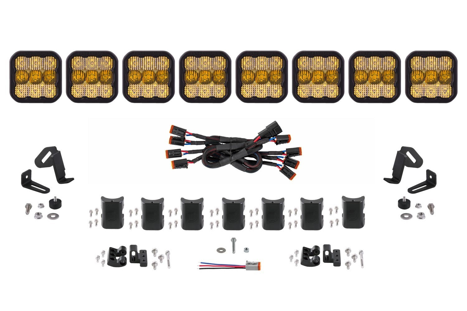Diode Dynamics - SS5 Sport Universal CrossLink 8-Pod Lightbar Yellow Combo - DD6803