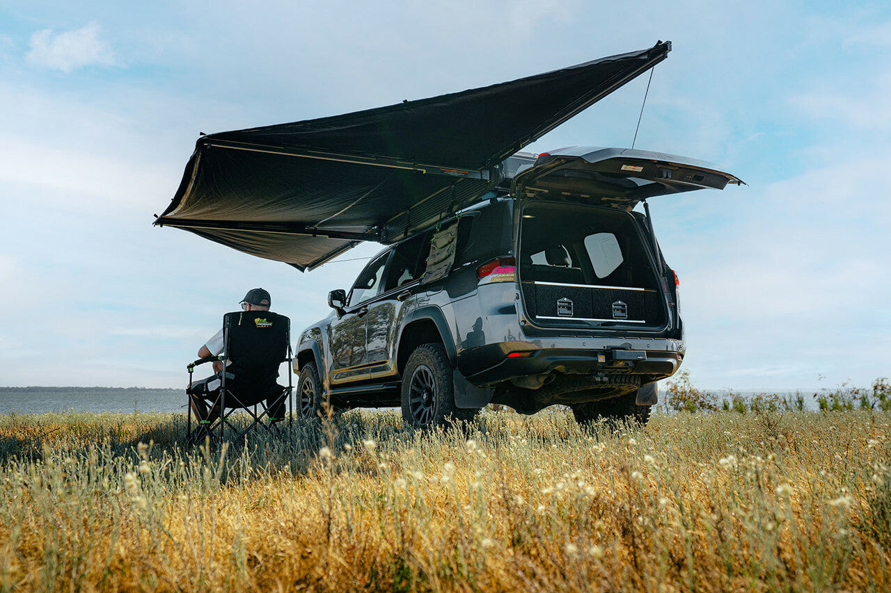 Ironman 4x4 - Deltawing 180-degree 5.9FT Freestanding Awning with LED Lights, Waterproof, UV50  - IAWN180012K