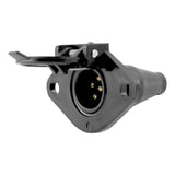 Curt - 6-Way Round Connector Socket (Vehicle Side, Black Plastic) - 58130