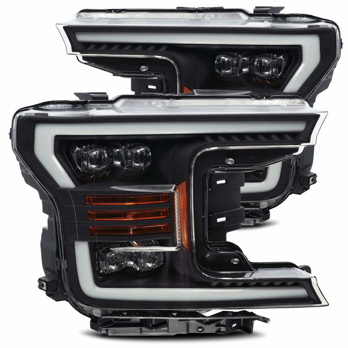 AlphaRex 880182 LED Projector Headlights Plank Style Design Matte Black