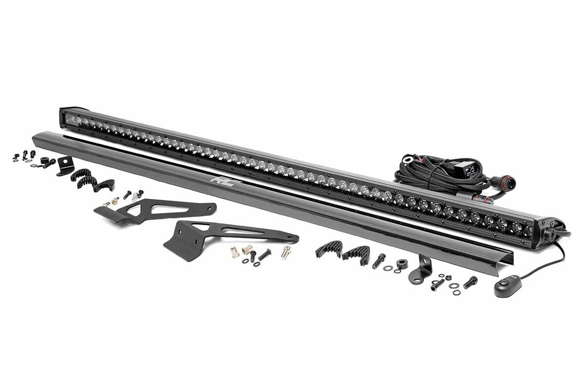 Rough Country - LED Light - Windhshield - 50" Blk Single Row - Can-Am Defender HD 5 HD 8 HD 9 HD 10 - 71026