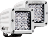 RIGID D-Series PRO Light, Flood Diffused, Surface Mount, White Housing, Pair