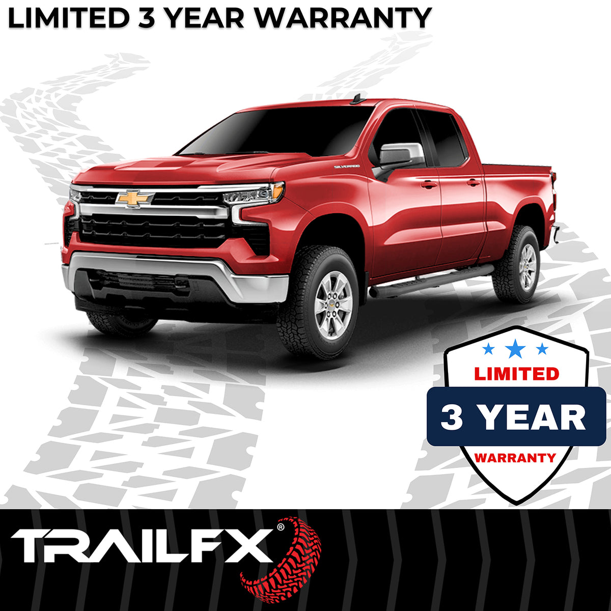 TrailFx - 5" Oval Bent Step Bar For Ram 1500 Extended- Black (A7085B)