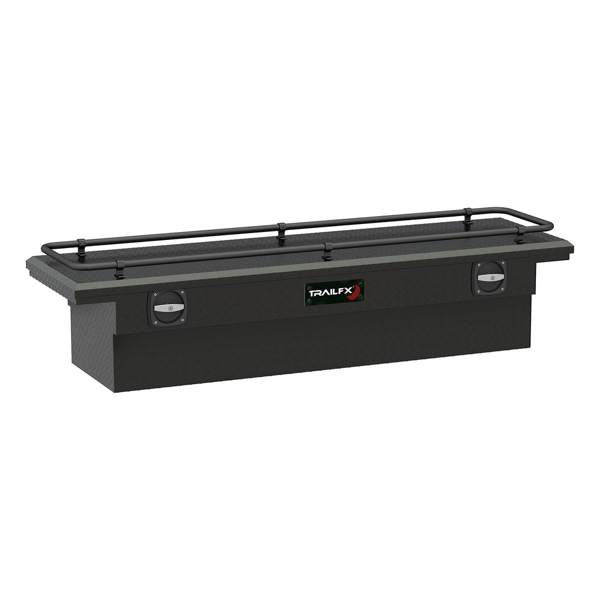 TrailFx - 69 Inch Aluminum Trail Lock® Crossover Toolbox with Rail- Matte Black (120693CR)