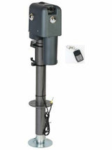 Husky Towing 87641 Elect 4500 LB Cap 18" Travel With 6" Drop Down Leg 3 St& LEDS With Remote Slvr