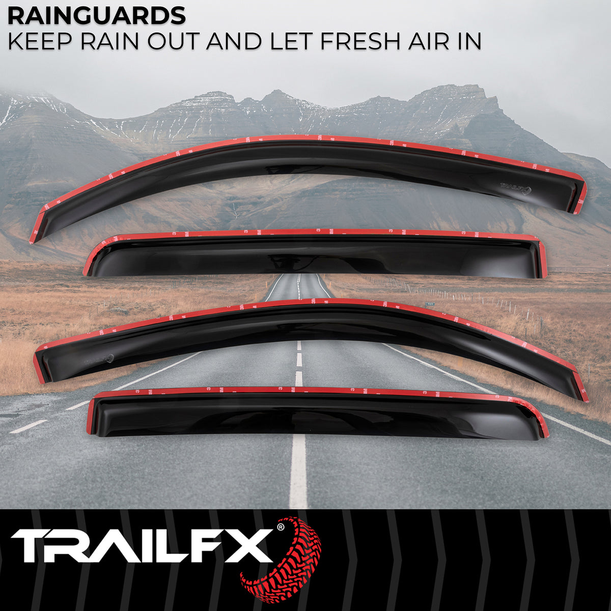 TrailFx - In Channel 4-Piece Window Vent For Toyota Tacoma (4768IC)