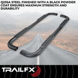 TrailFx - 4" Oval Bent Step Bar For Ram 1500 Extended- Black (A1013B)