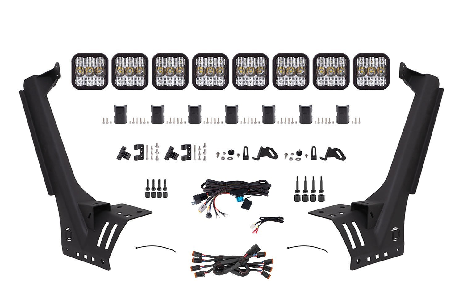 Diode Dynamics - Jeep JL SS5 Pro CrossLink Windshield White Combo Lightbar Kit - DD7262