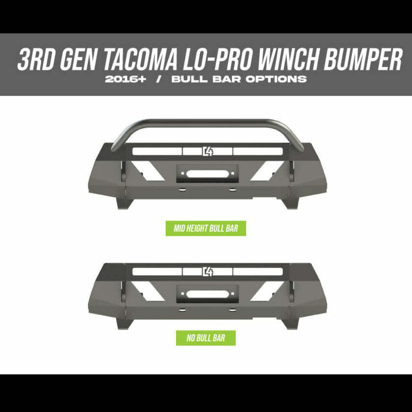 C4 Fabrication - Tacoma Front Lo-Pro Winch Bumper / 3rd Gen / 2016-2023 - 1200-1116-30-MH