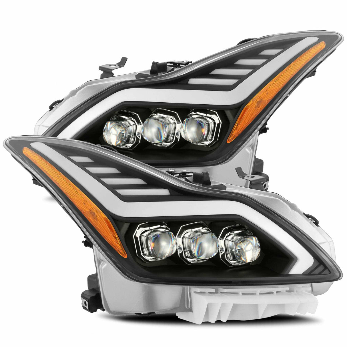 AlphaRex 881983 LED Projector Headlights Plank Style Design Matte Black
