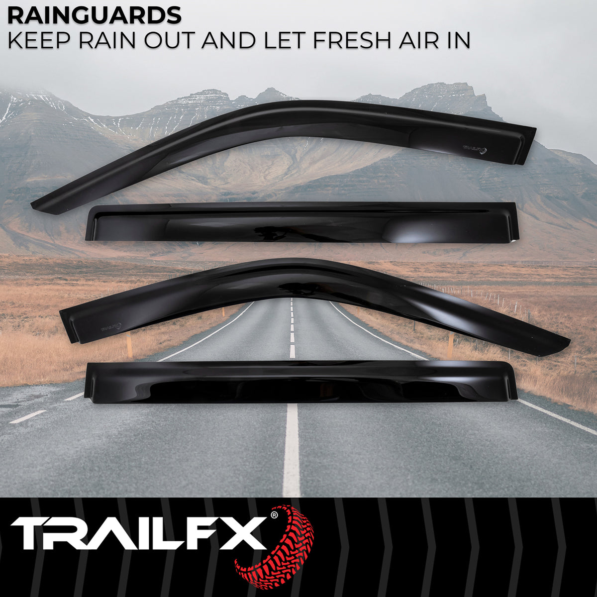 TrailFx - 4-Piece Window Vent For Toyota Tundra (4888H)