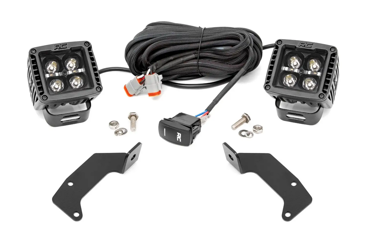 LED Light Kit - Cage Mount - 2(in.) Black Pair - White DRL - CFMOTO UFORCE 1000