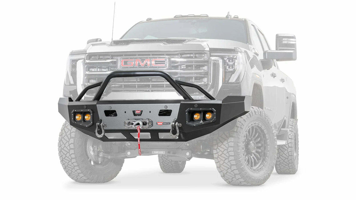 Warn - Ascent HD Front Bumper with Prerunner Grille Guard for 2024-2026 GMC Sierra 2500/3500 HD - 111075
