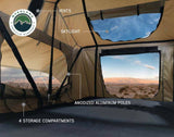 Overland Vehicle Systems - LD TMBK 3 Roof Top Tent With Annex - Tan Base With Green Rain Fly, Black Aluminum Base, Black Ladder - 18119733