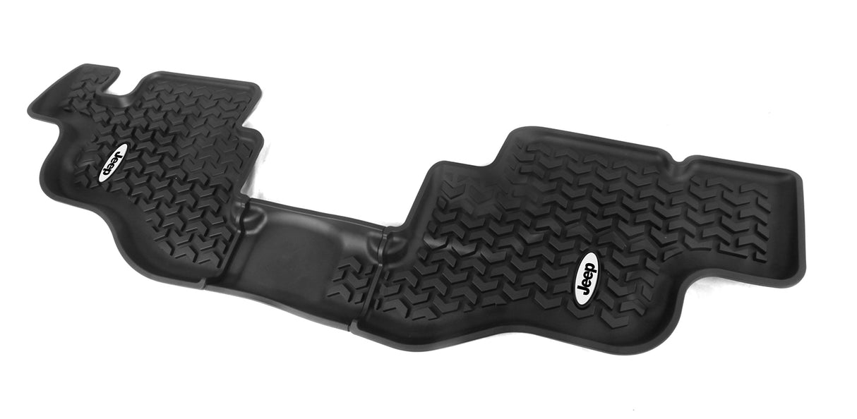 Rugged Ridge - Floor Liners, Rear, Black, Jeep Logo; 76-95 Jeep CJ7/Wrangler YJ - DMC-12950.22