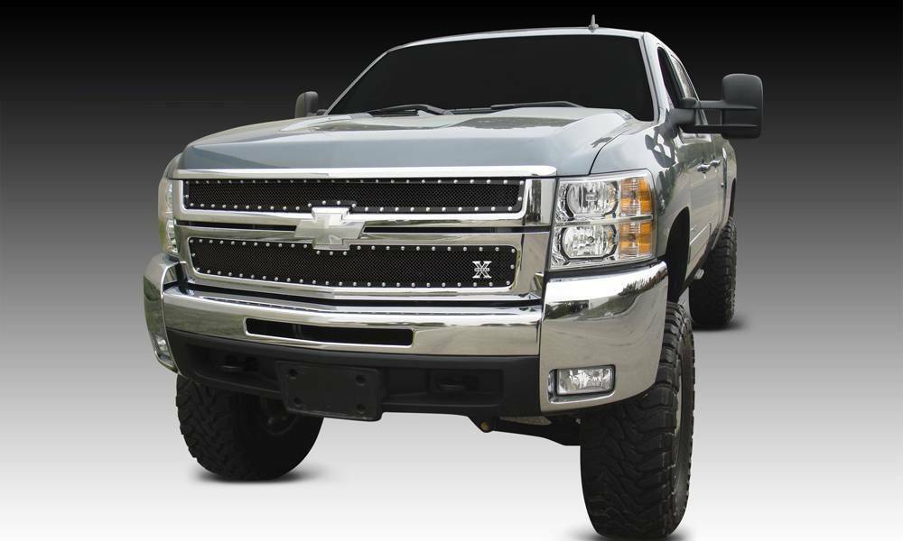 T-Rex Grilles - 2 Pc Small Mesh Mild Steel X-Metal Grille Overlay - 6711121