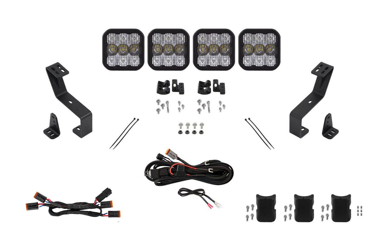 Diode Dynamics - SS5 Grille CrossLink Lightbar Kit for 2019+ Ram, Pro White Combo - DD7610