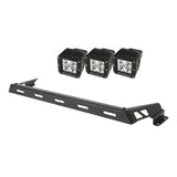 Rugged Ridge - Hood Light Bar Kit, Textured Black, 3 Square LEDs; 07-16 Jeep Wrangler - 11232.11