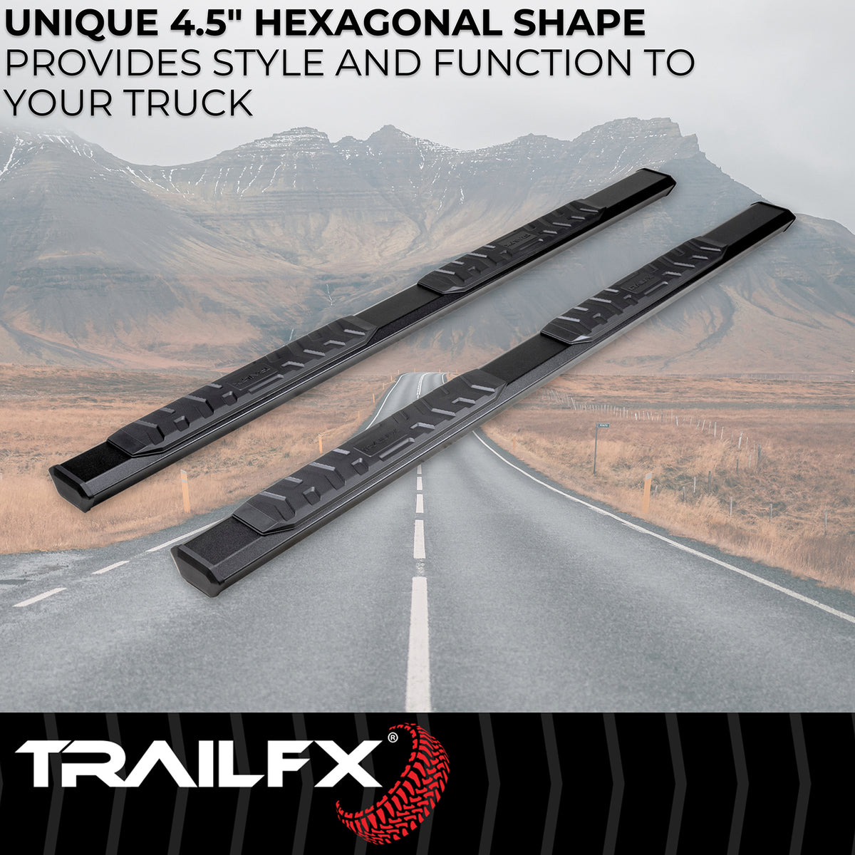 TrailFx - A4 Step Bars For Toyota Tundra Crew Max (AL4019B)
