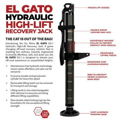 Go Rhino XG-RJ50010B - El Gato EG1 - Hydraulic Jack - Black