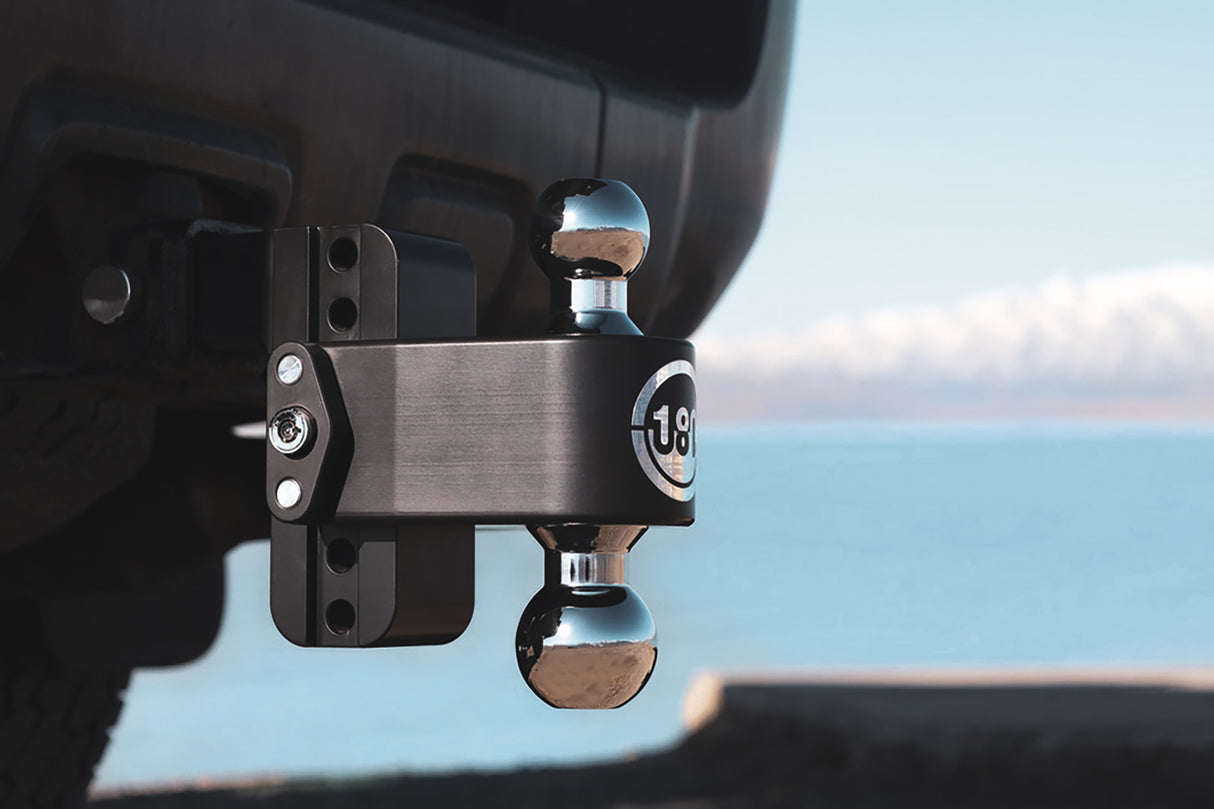 180 Hitch Chrome Cerakoted 4" Drop Hitch with 2" Shank - CTB4-2-CER-BLA