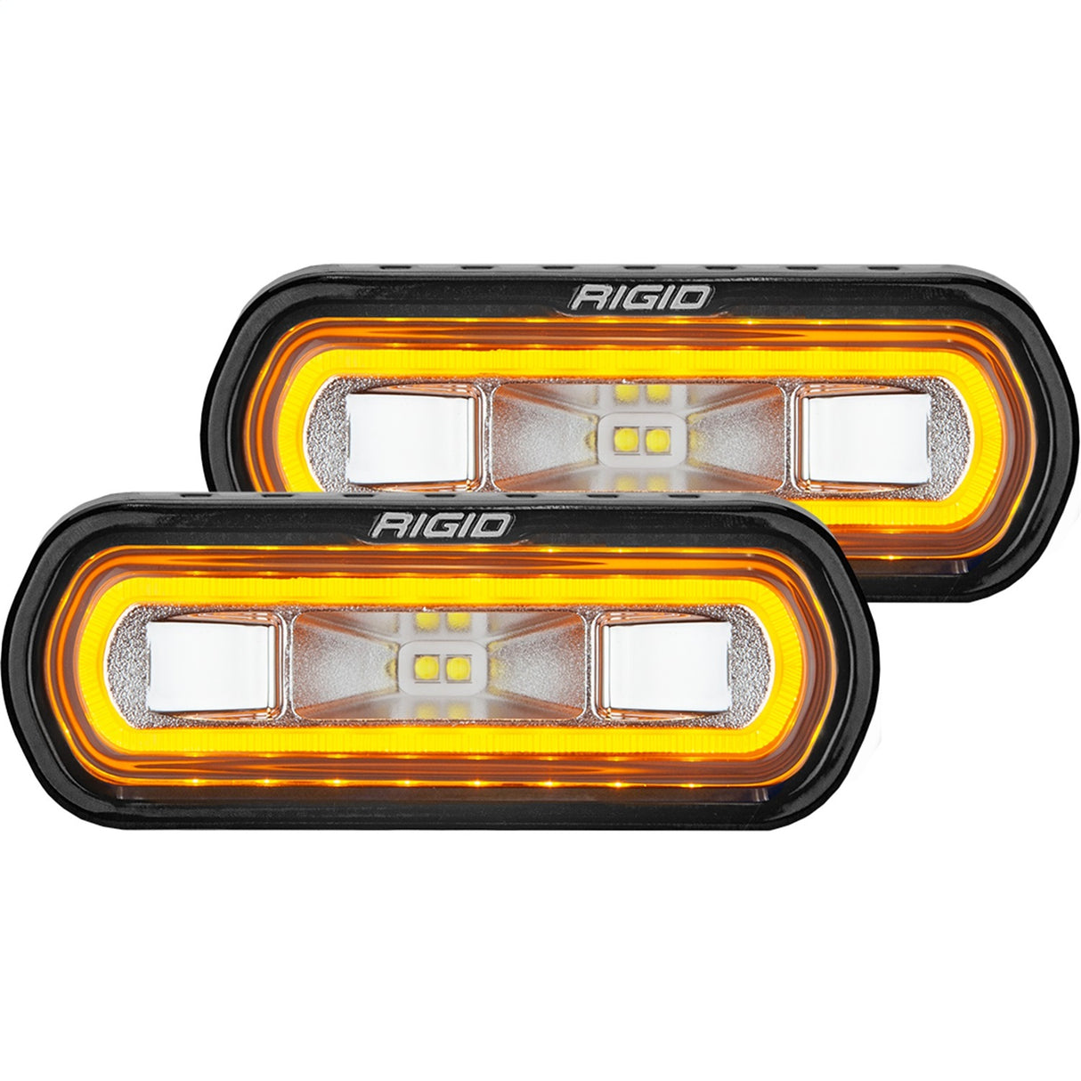 RIGID Industries - 53123 SR-L Series Off-Road Spreader Pod, 3 Wire, Surface Mount, Amber Halo, Pair