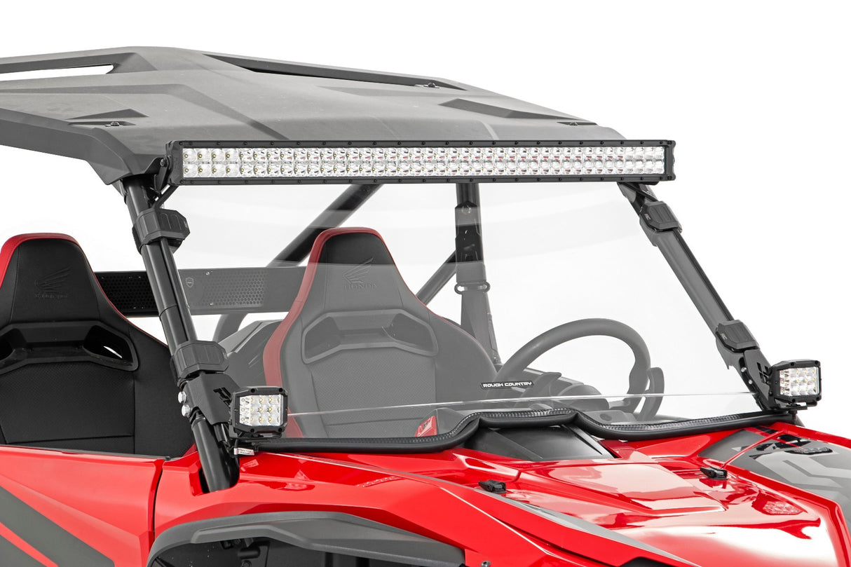 Rough Country - LED Light - Front Mount - 40" Black Dual Row - White DRL - Honda Talon 1000 - 92037