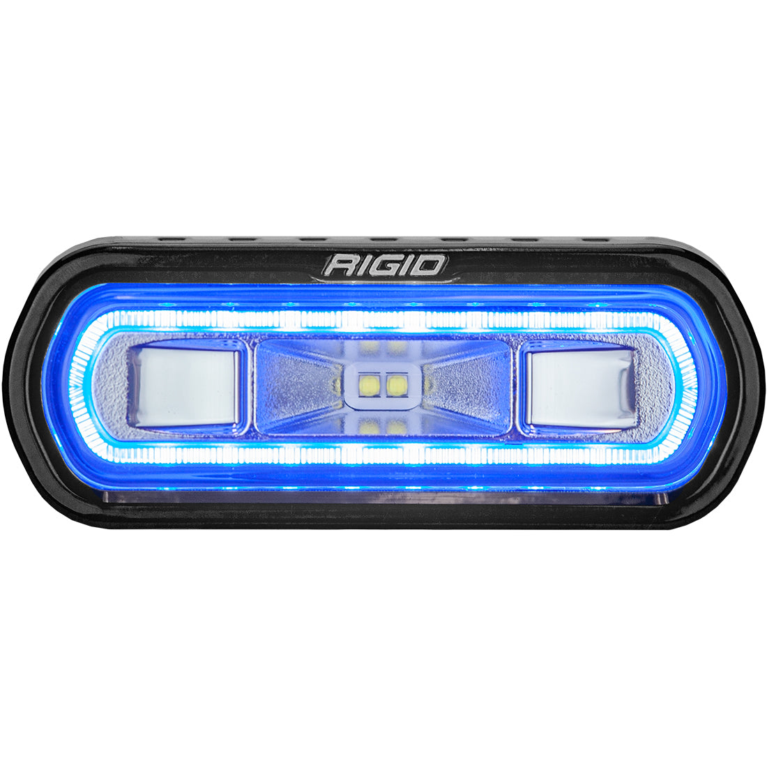 RIGID Industries - 52101 SR-L Series Marine Spreader Pod, 2 Wire, Surface Mount, Black W/Blue Halo