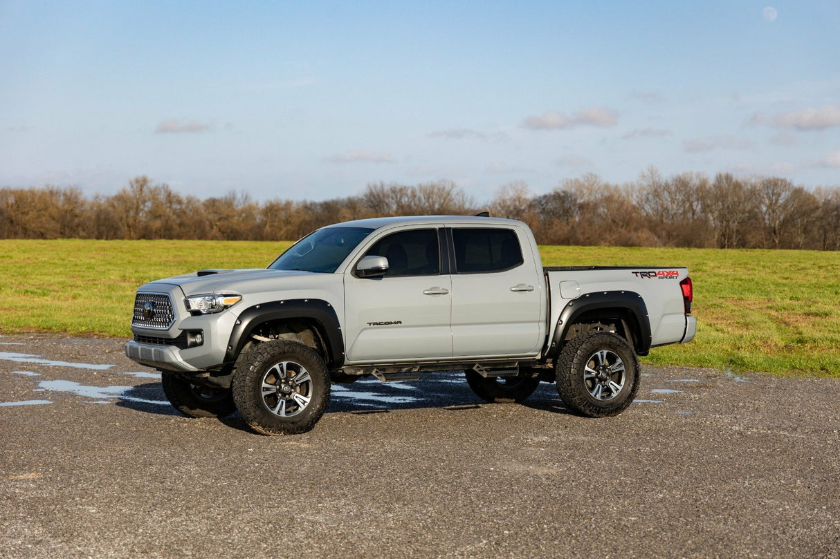 Rough Country - Pocket Fender Flares - 4V6 Quicksand - Toyota Tacoma 2WD/4WD (16-23) - F-T11621A-4V6