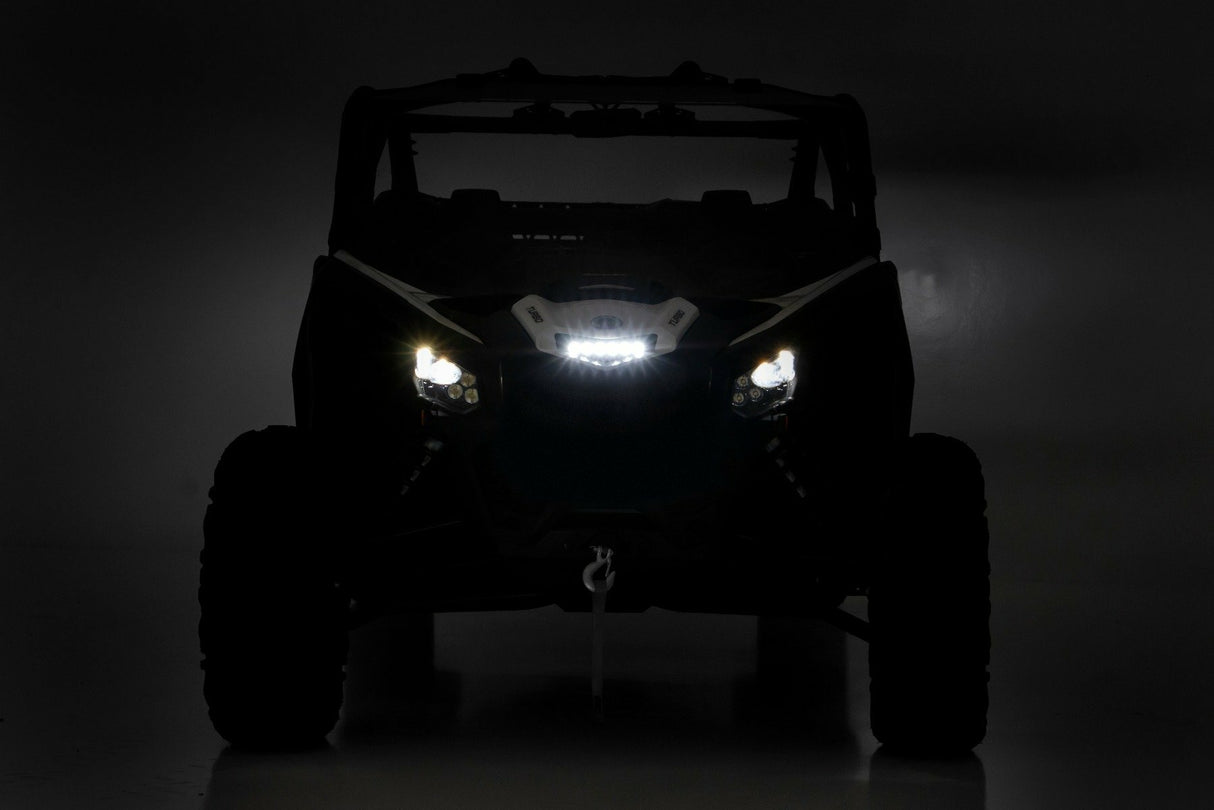 Rough Country - LED Light - Cowl Mount - 6" Black Slimline - Can-Am Maverick X3 - 97020