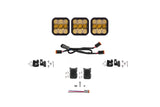 Diode Dynamics - SS5 Pro Universal CrossLink 3-Pod Lightbar Yellow Combo - DD7239