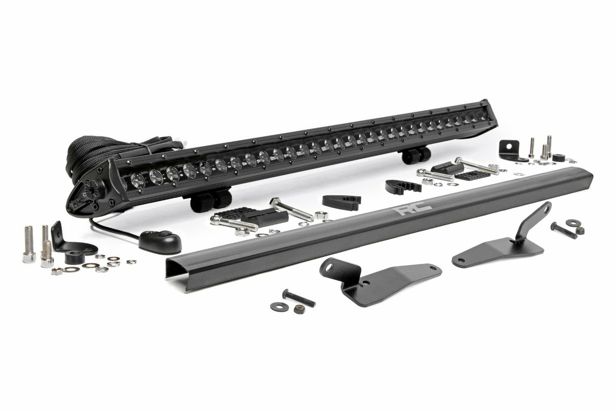 Rough Country - 30" Single Row Light Mount - Front - Black Series - Polaris RZR Turbo R 4WD - 93160