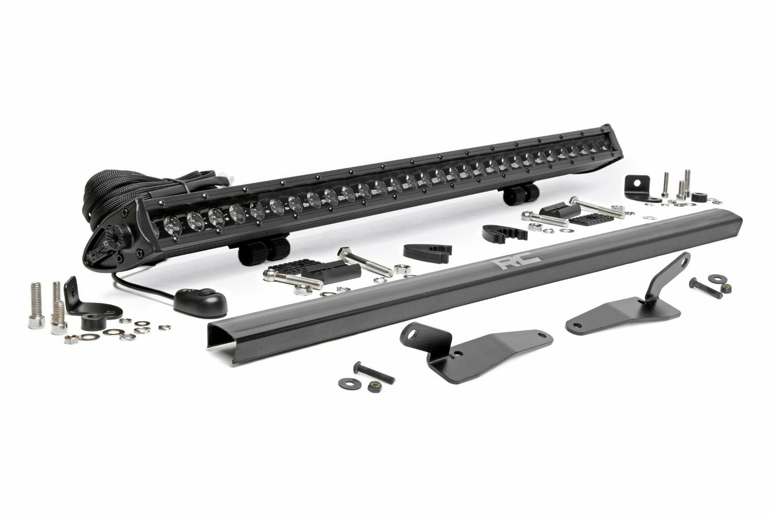 Rough Country - 30" Single Row Light Mount - Front - Black Series - Polaris RZR Turbo R 4WD - 93160