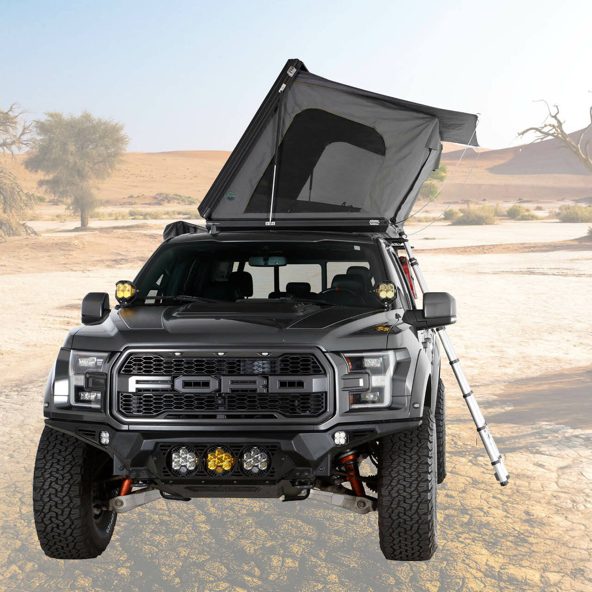 Overland Vehicle Systems - Aluminum Clam Shell Roof Top Tent Sidewinder Side Opening - 18109901