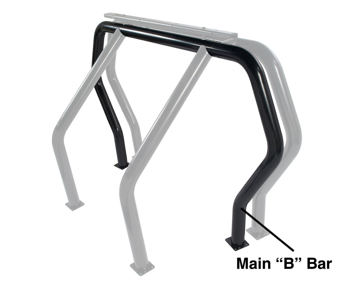 Go Rhino 90002B - Bed Bar Compenent - "B" Main Bar - Black Powdercoat