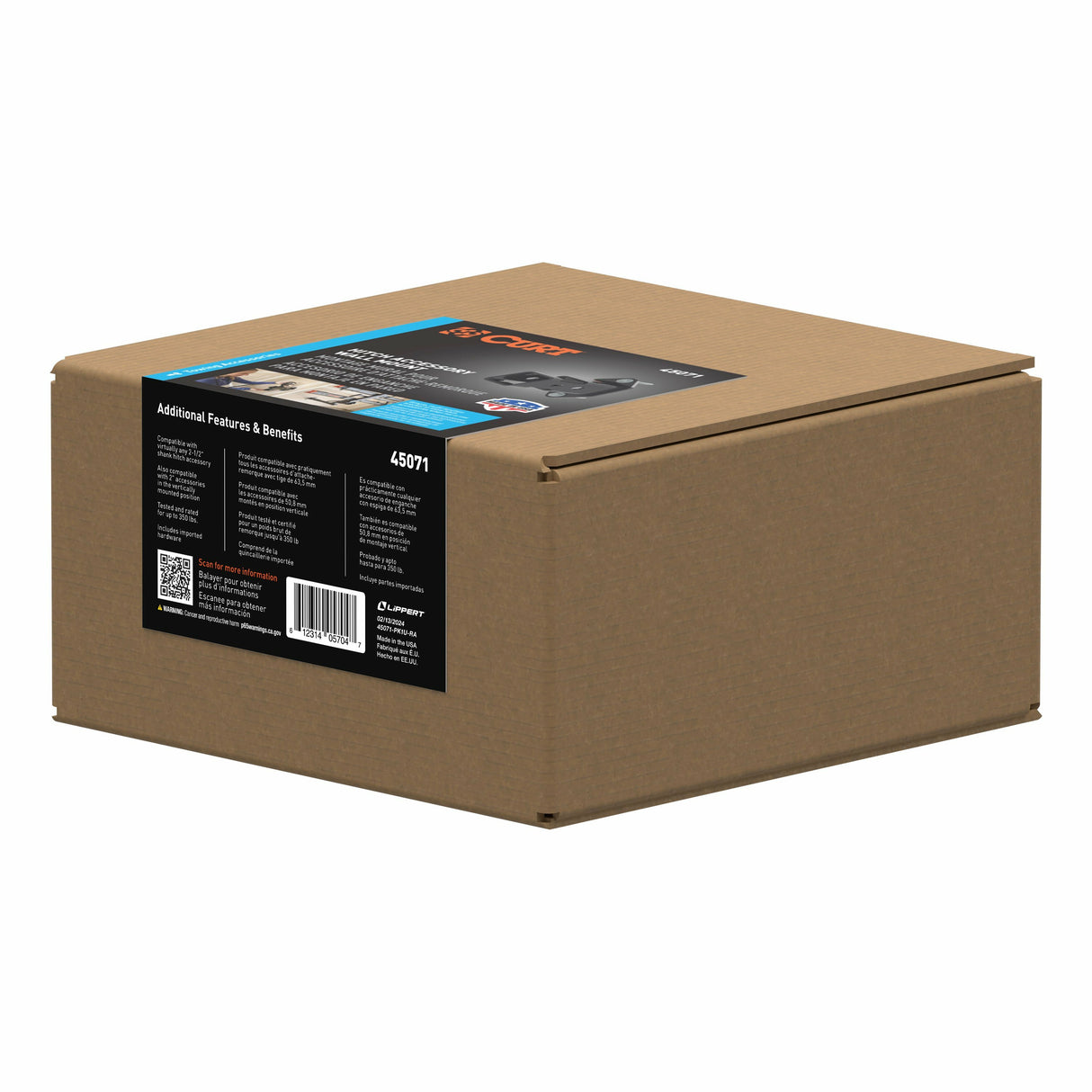 CURT 45071 2-1/2" Hitch Accessory Wall Mount