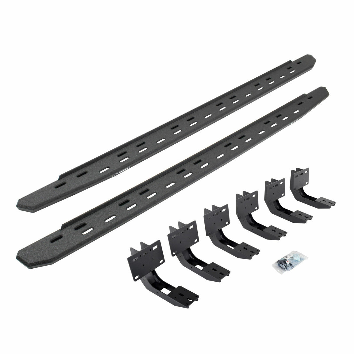 Go Rhino 69630687ST - RB30 Slim Line Running Boards with Mounting Bracket Kit - Protective Bedliner Coating