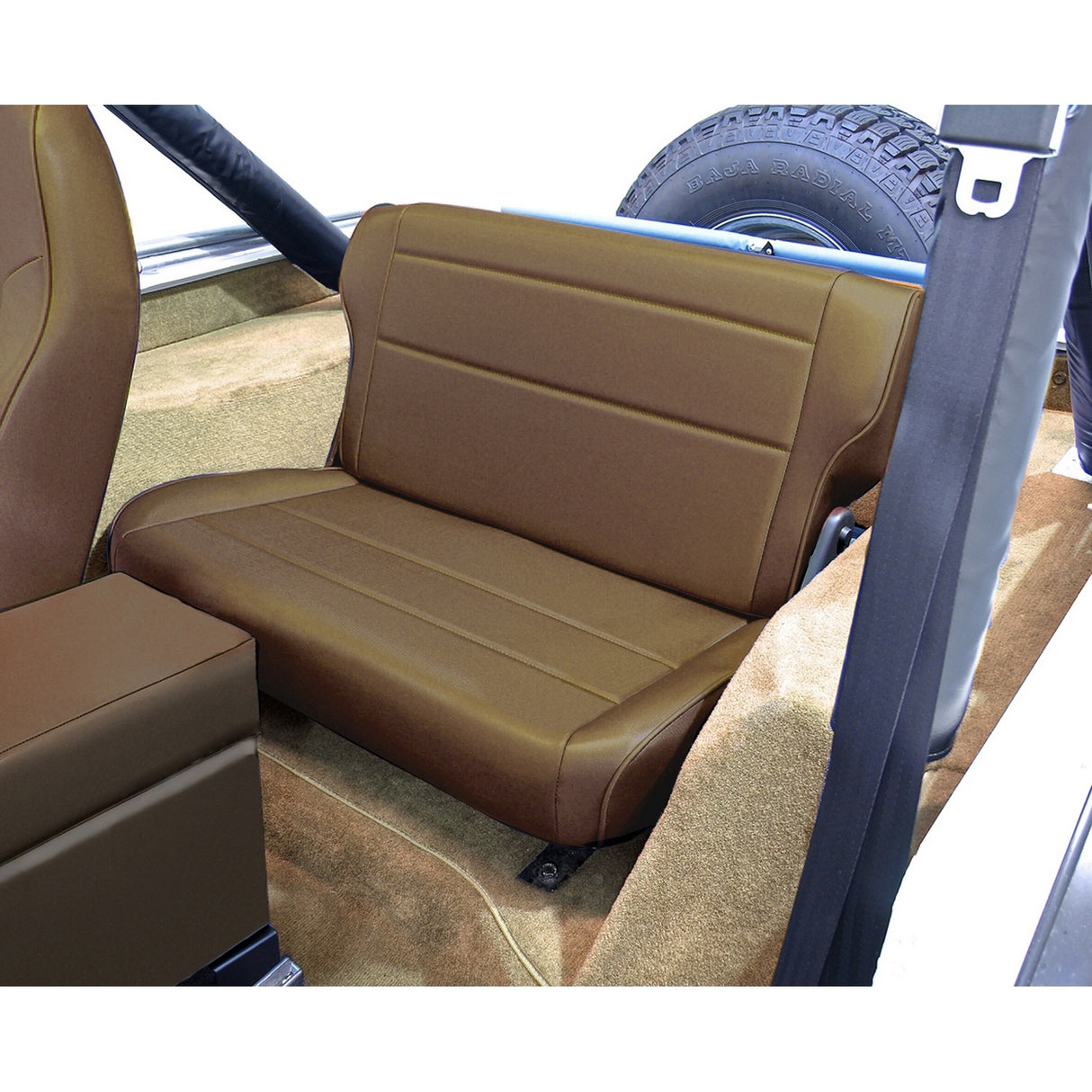 Rugged Ridge - Fold and Tumble Rear Seat, Nutmeg; 76-95 Jeep CJ/Wrangler YJ - 13462.07