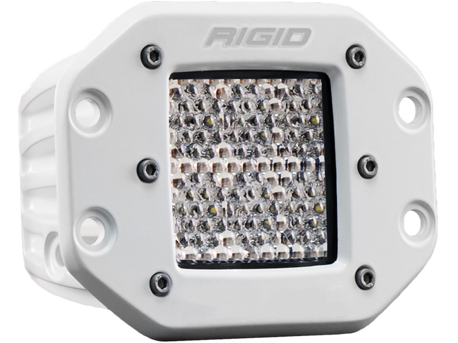 RIGID D-Series PRO Light, Flood Diffused, Flush Mount, White Housing, Single