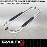 TrailFx - 3" Round Step Bar For GM Silverado/Sierra Standard- Stainless (A0029S)