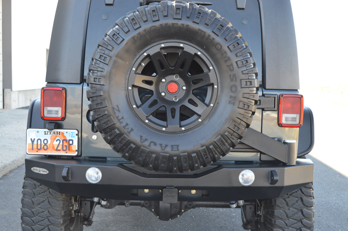 Rock-Slide Engineering RB-F-102-JK RIGID REAR BUMPER / WITH TIRE CARRIER / WITH LIGHT HOLES