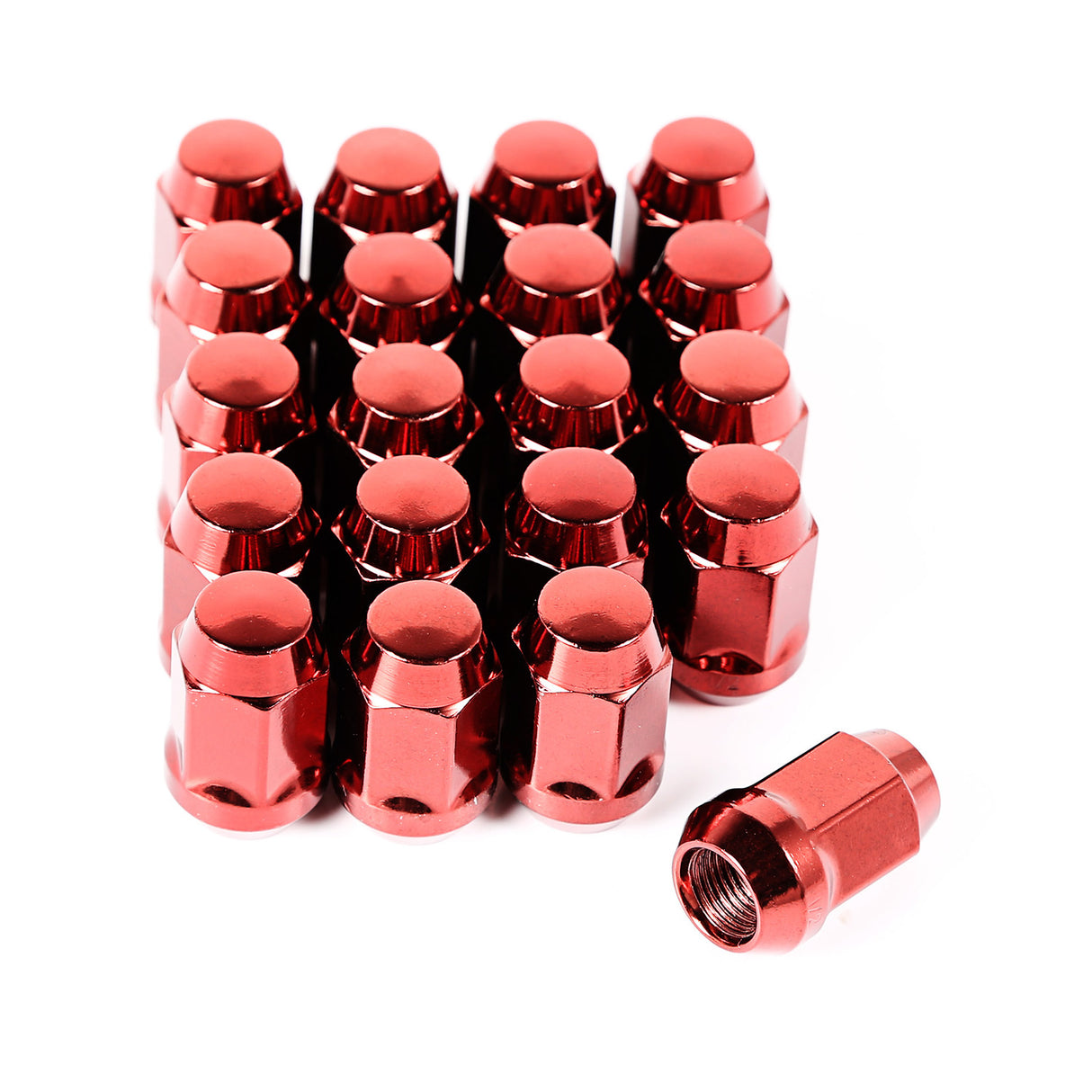 Rugged Ridge 16715.24 Wheel Lug Nut, Set of 20, 1/2-20, Red