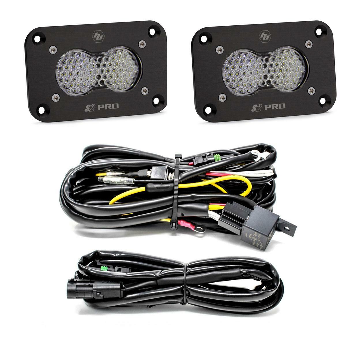 Baja Designs - 487808 - S2 Pro Black Flush Mount LED Light Pod Reverse Kit